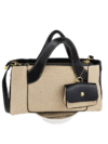 Women's top handle bag in coffee with long crossbody shoulder strap