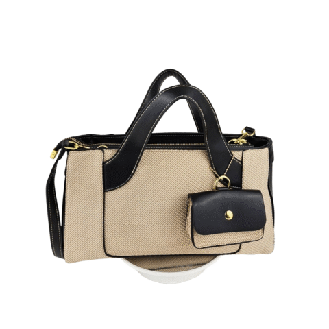 Women's top handle bag in coffee with long crossbody shoulder strap