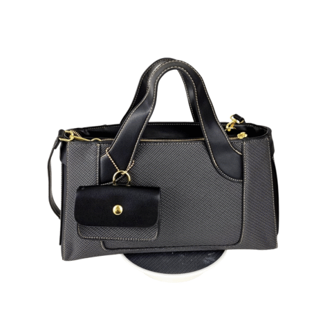 Women's top handle bag in coffee with long crossbody shoulder strap - Image 7