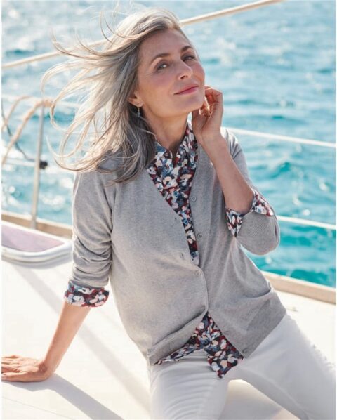 Ladies Knitted Acrylic Cardigan - Image 3