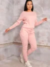 Auriel Pink Jogger Jumper Knitted Lounge Set